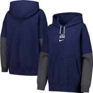 Nike Women's Nike Navy Team USA Color Block Essential Pullover Hoodie