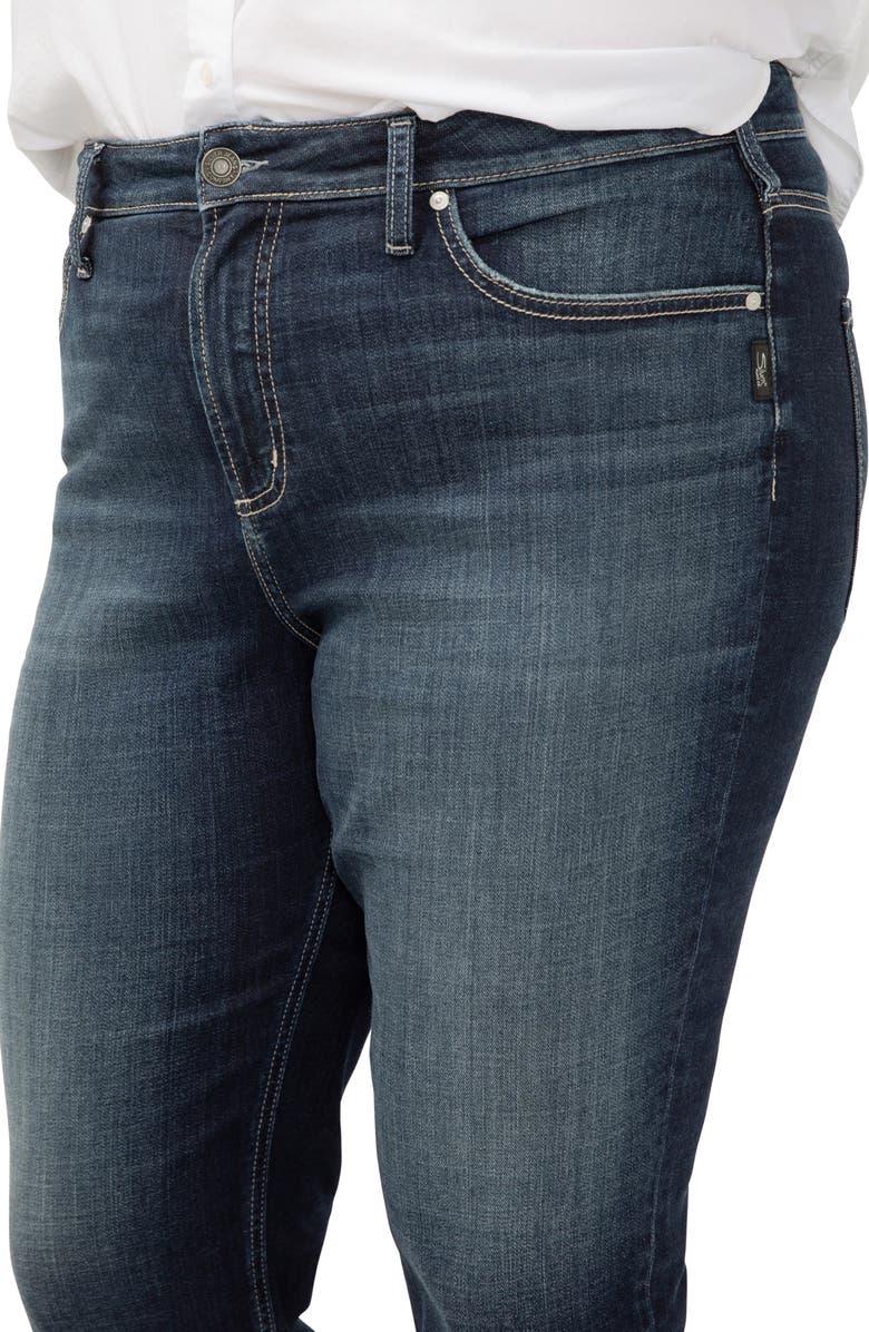 Silver Jeans Co. Avery Curvy High Waist Capri Jeans, Alternate, color, Indigo