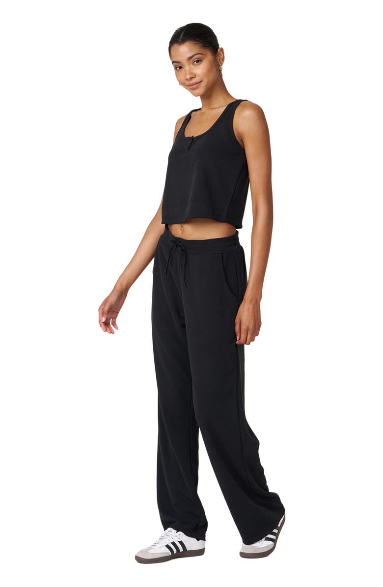 Rebody Active Retreat Waffle Tank, Alternate, color, Black