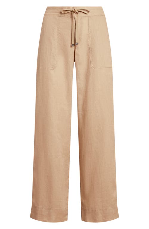 RALPH LAUREN LAUREN RALPH LAUREN WIDE LEG LINEN PANTS
