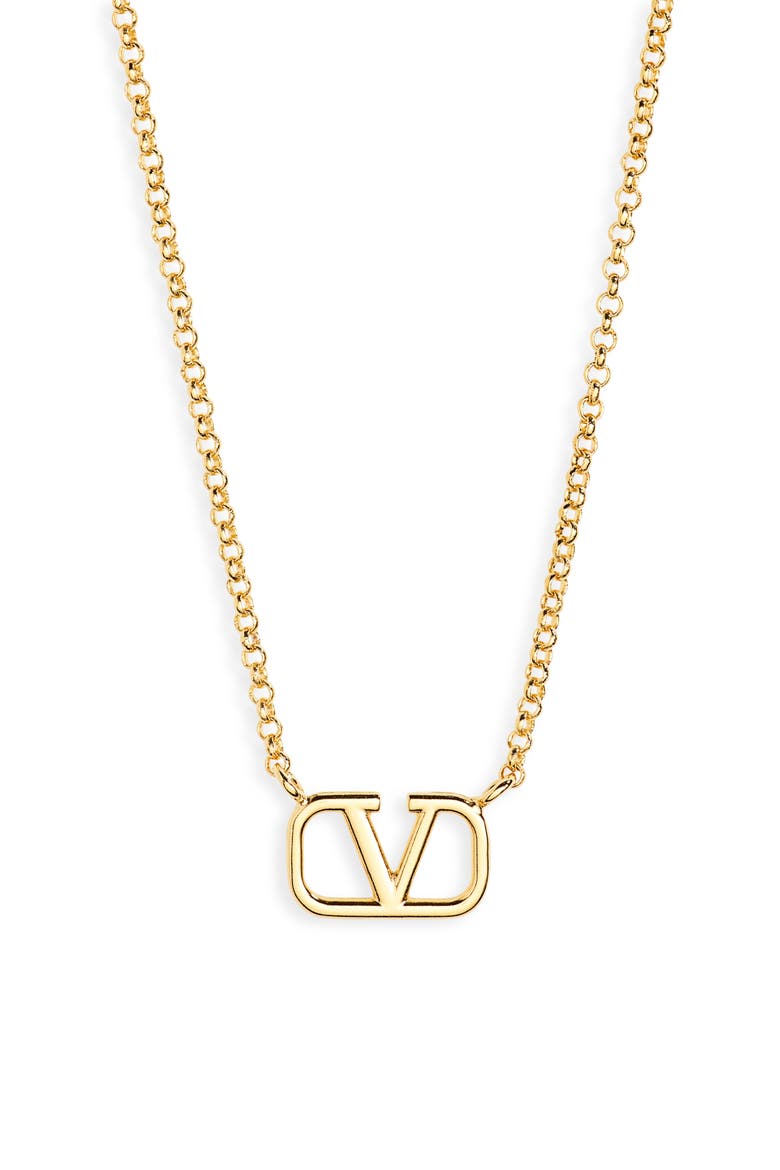 VLOGO Pendant Necklace, Main, color, ORO 18