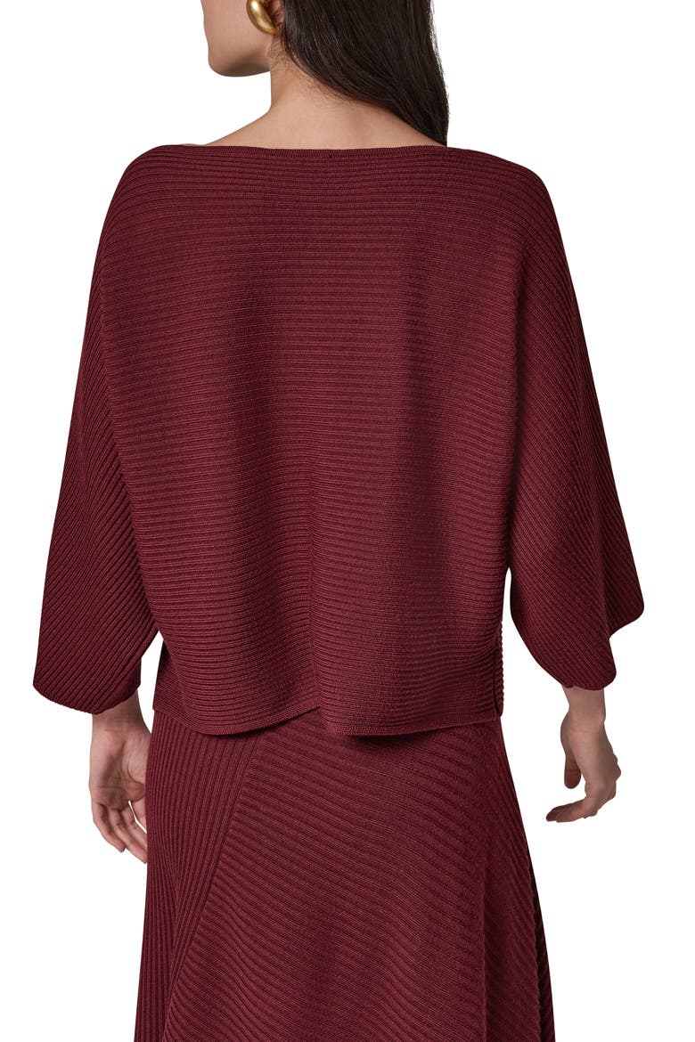 Folded Neck Merino Wool Sweater, Alternate, color, BLACK CHERRY