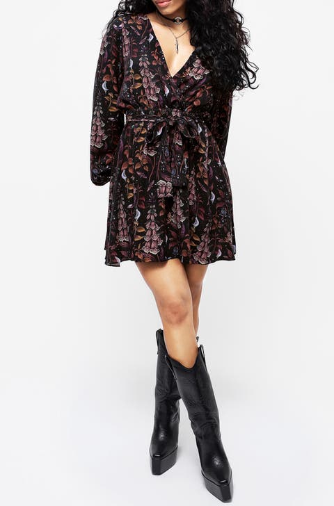 Foxglove Mini Wrap Dress