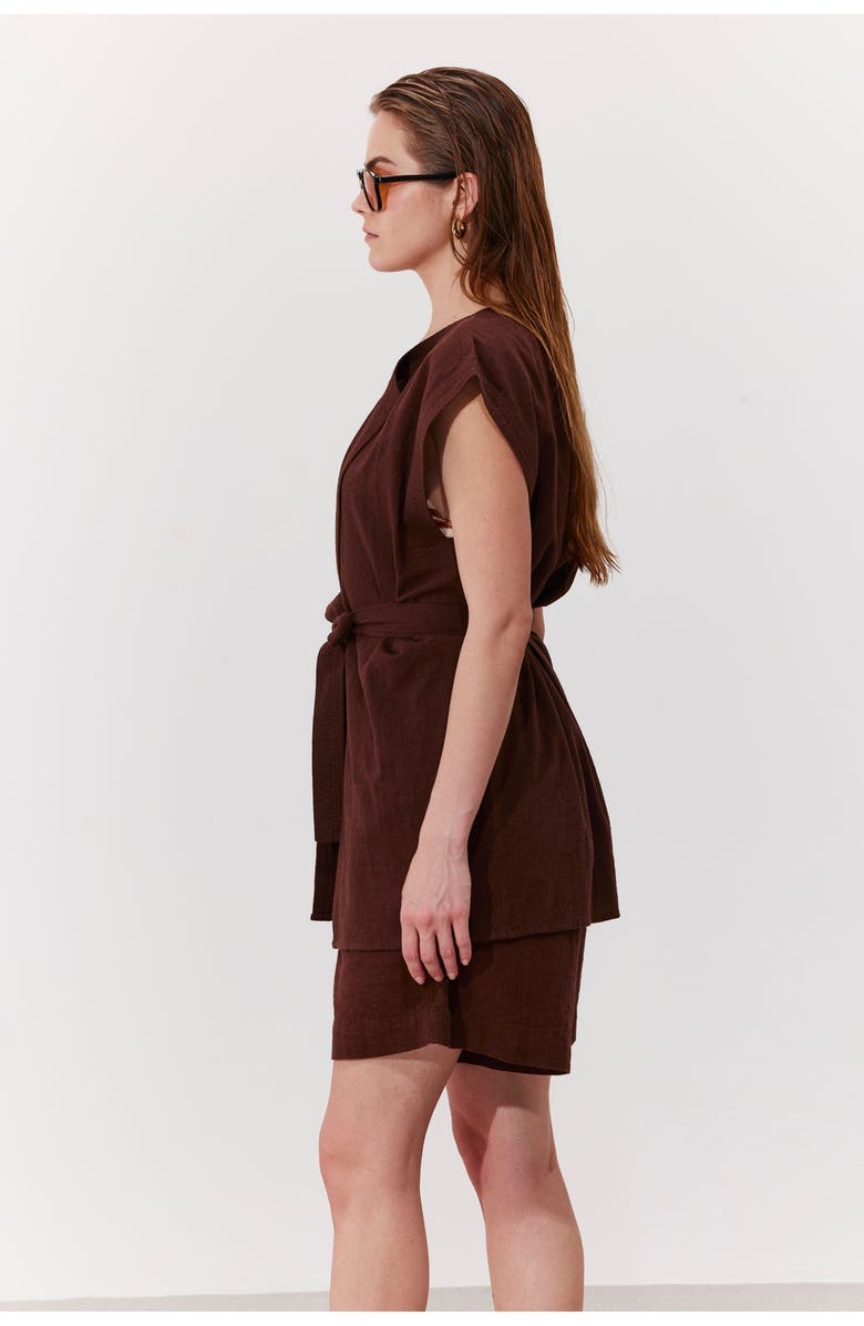 Gottex Beach Life Terra Sleeveless Vest Cover-Up, Alternate, color, Brown