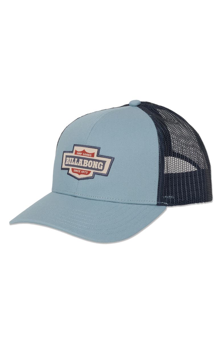 Billabong Walled Trucker Hat, Main, color, Blue Fog