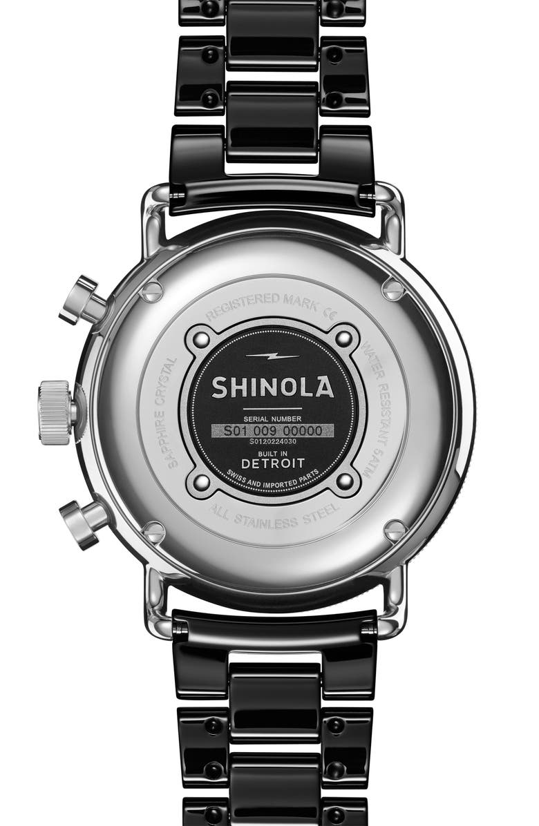 Shinola The Canfield Sport Bracelet Watch, 40mm, Alternate, color, Black