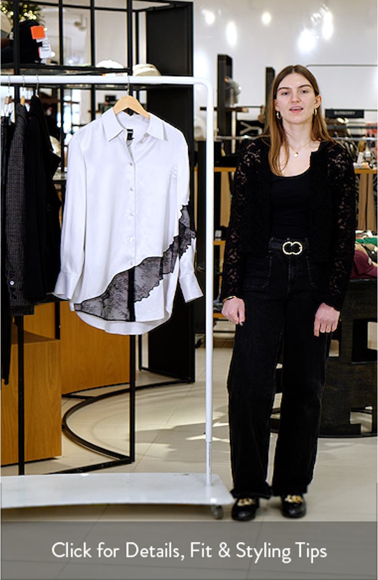 Belacey Lace Trim High-Low Tunic Shirt, sales video thumbnail