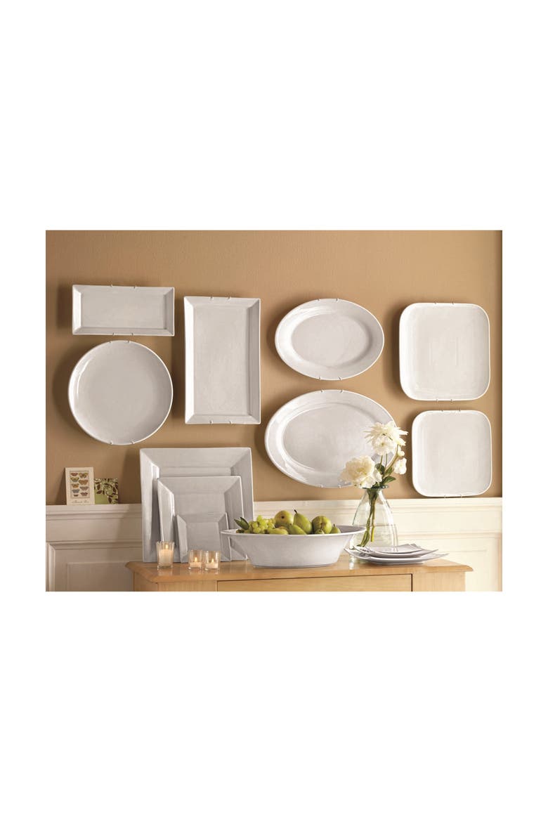Whiteware Rectangular Porcelain Serving Tray Platter, Alternate, color, White