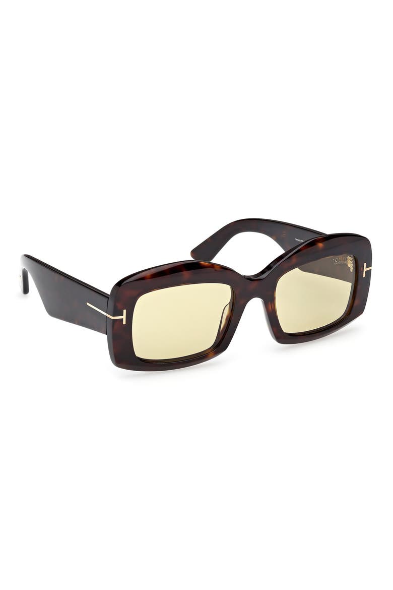 83mm Square Sunglasses, Alternate, color, DARK HAVANA / BROWN