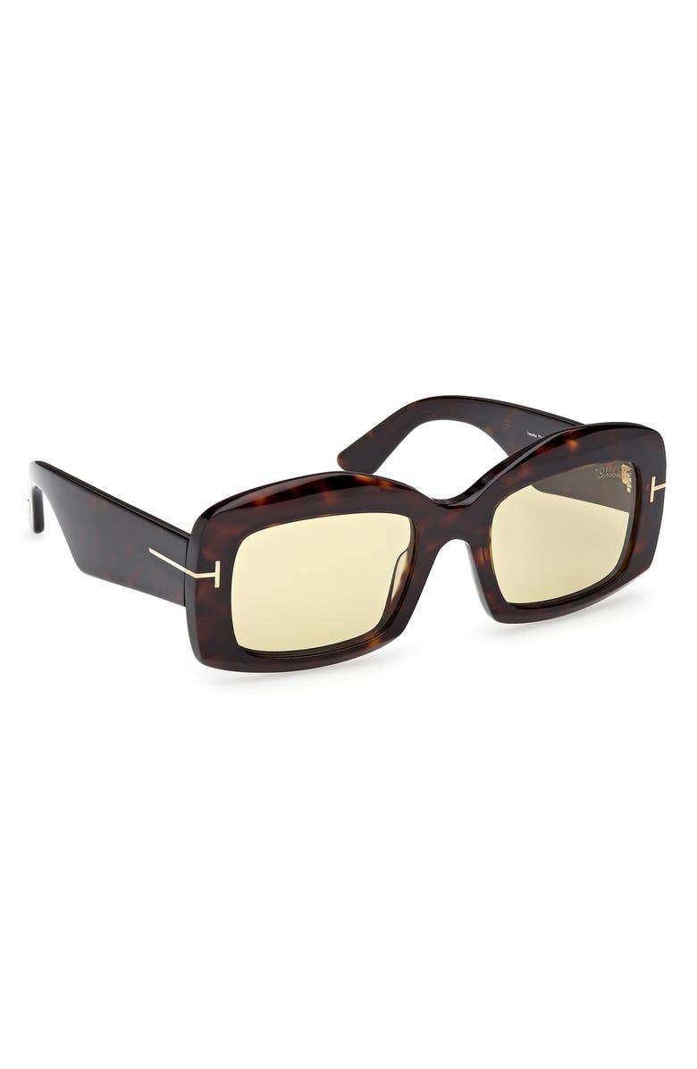 TOM FORD 83mm Square Sunglasses, Alternate, color, Dark Havana / Brown