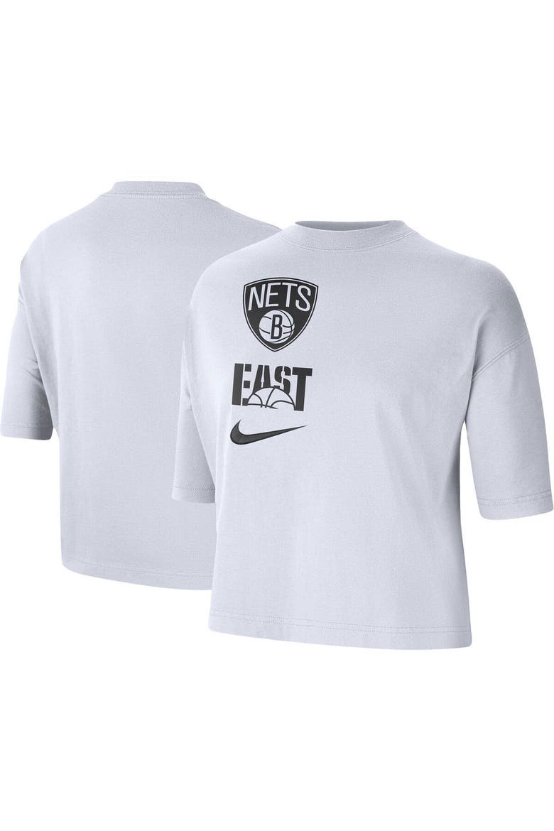 Women's Nike White Brooklyn Nets Essential Boxy T-Shirt, Main, color, White