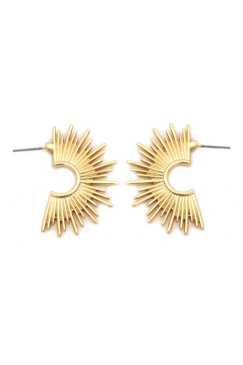 Spike Hoop Earrings, Main, color, GOLD