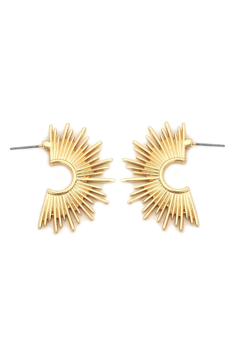 Panacea Spike Hoop Earrings, Main, color, Gold
