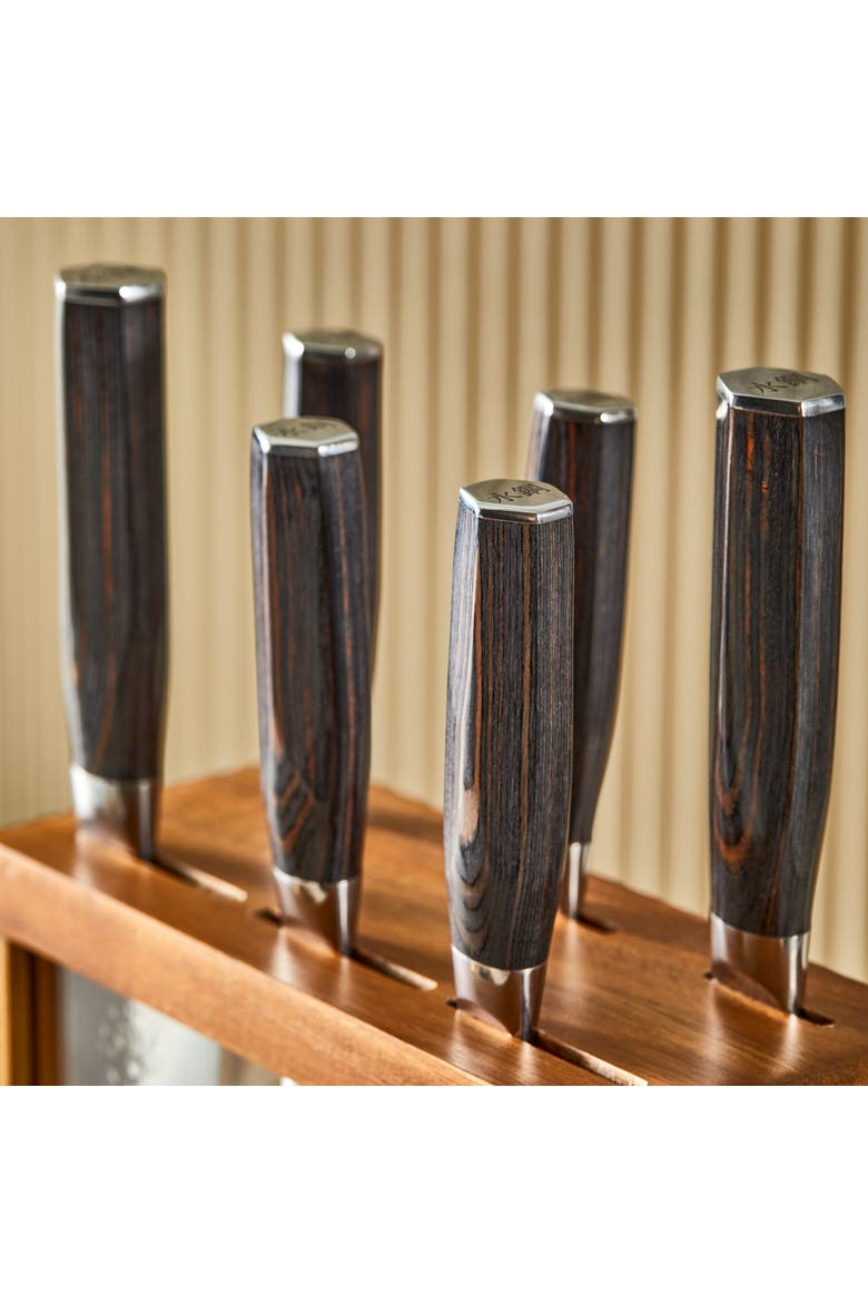 Damashiro EMPEROR® Mokuzai 7-Piece Knife Block, Alternate, color, Silver