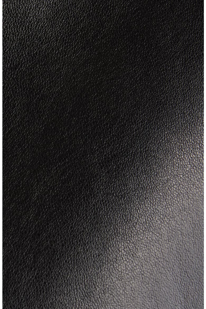 Slashed Double Breasted Leather Jacket, Alternate, color, BLACK