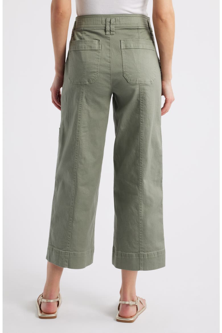 Skyrise Cotton Crop Wide Leg Utility Pants, Alternate, color, DEEP SEAGRASS