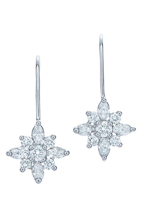 Diamond Star Drop Earrings