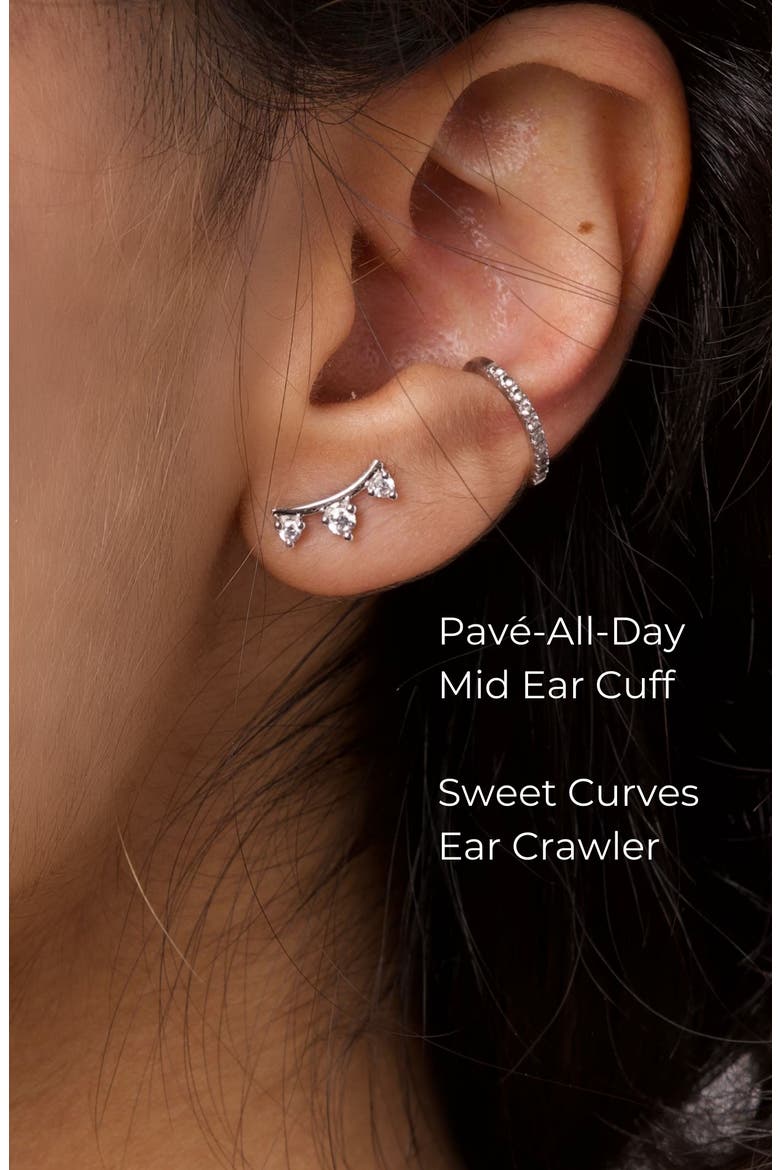 Sweet Curves Ear Crawlers, Alternate, color, Silver