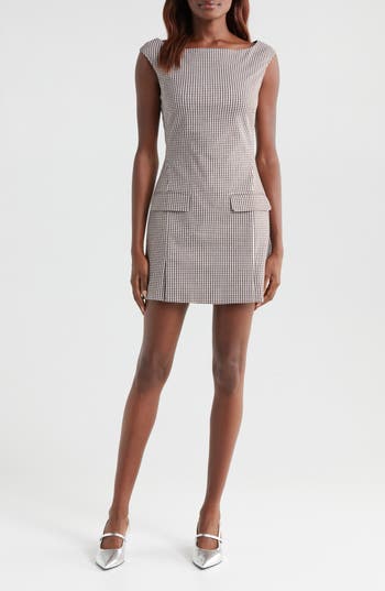 Staud Walker Micro Check Sheath Dress