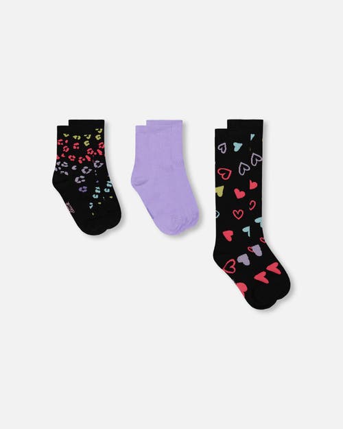 Deux Par Deux Girl 3-pack Knit Socks In Multi