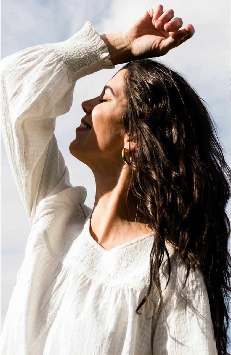 ABLE Lisa Smocked Neck Sleeve Top, Alternate, color, 