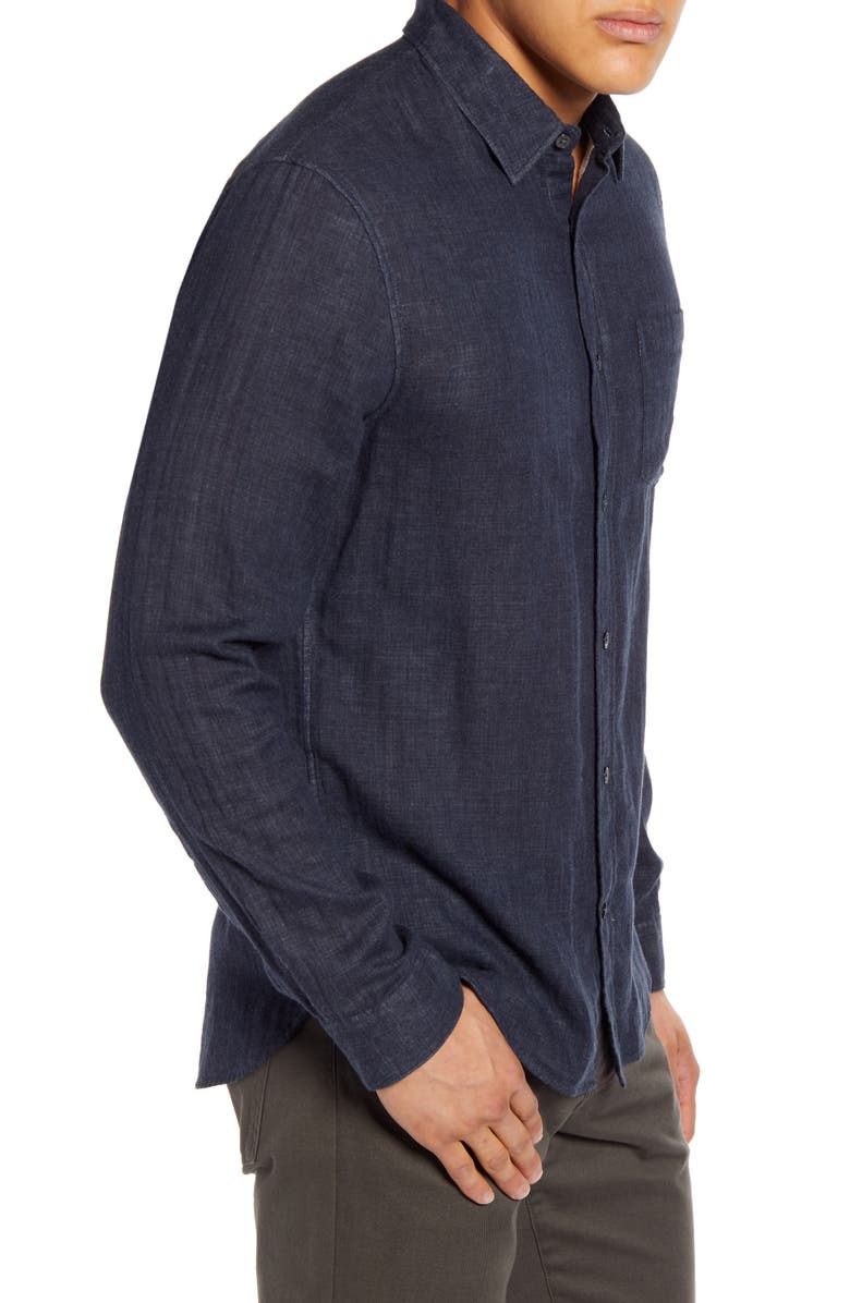 Vince Regular Fit Double Face Button-Up Shirt, Alternate, color, Heather Coastal