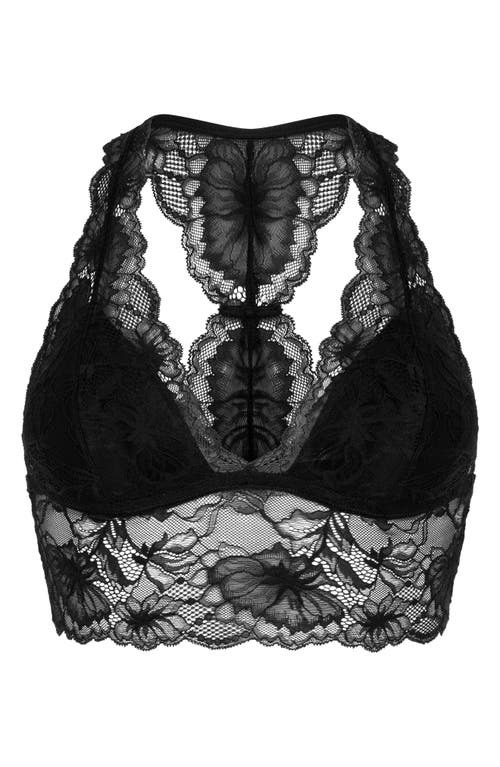 Hunkemoller Hunkemöller Stormi Lace Trim Racerback Bralette In Black