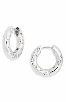 NORDSTROM RACK Scattered Crystal Hoop Earrings
