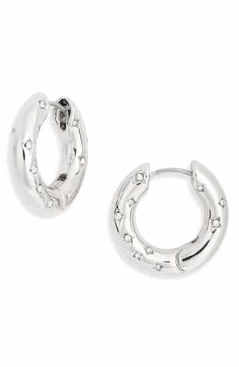 Scattered Crystal Hoop Earrings