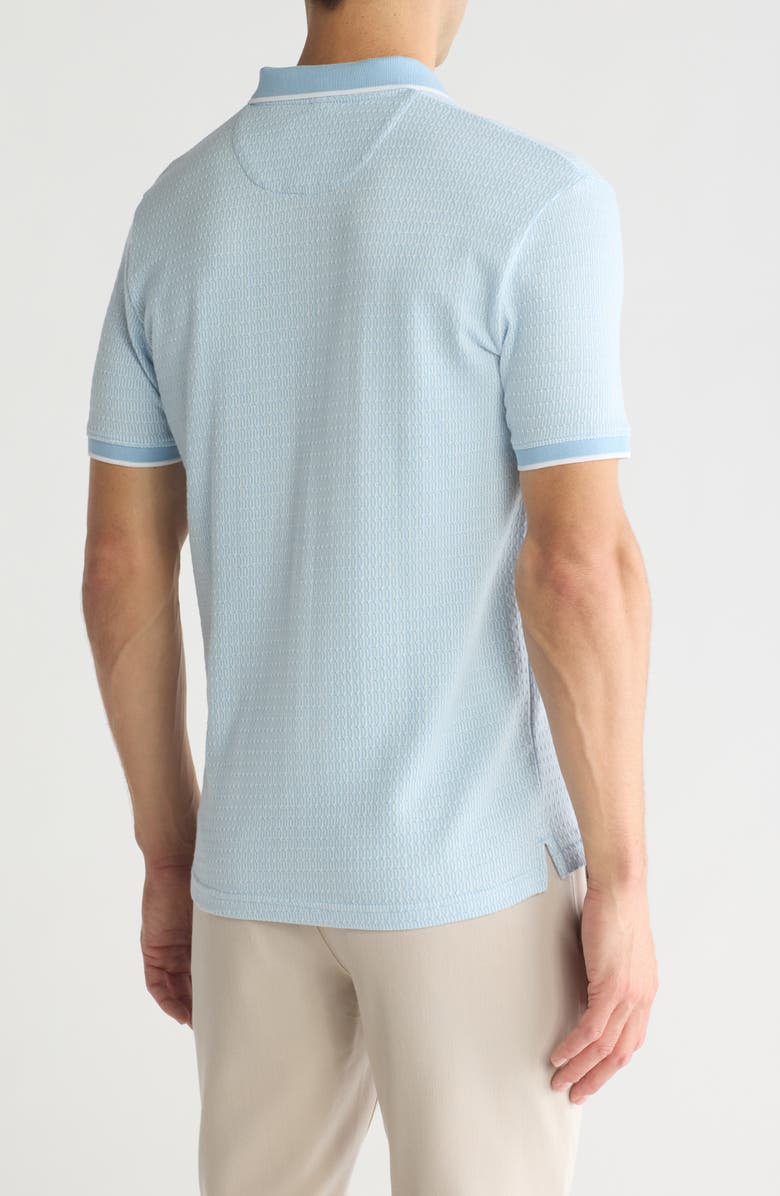 Cactus Man Textured Zip Polo, Alternate, color, Blue