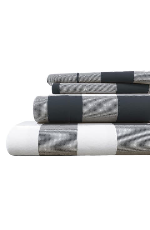 Turkish Cotton Flannel Plaid Sheet Set