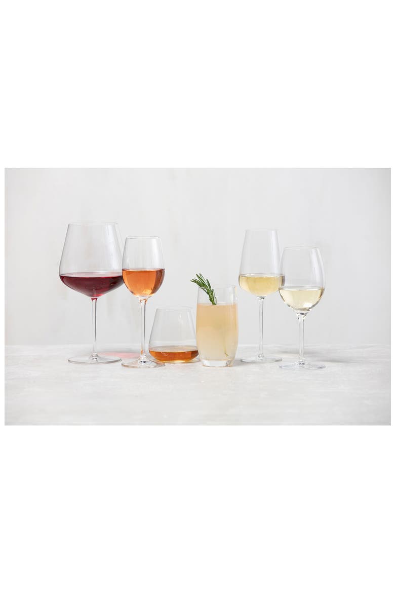 Banquet Set of 6 White Wine Glasses, Alternate, color, CLEAR