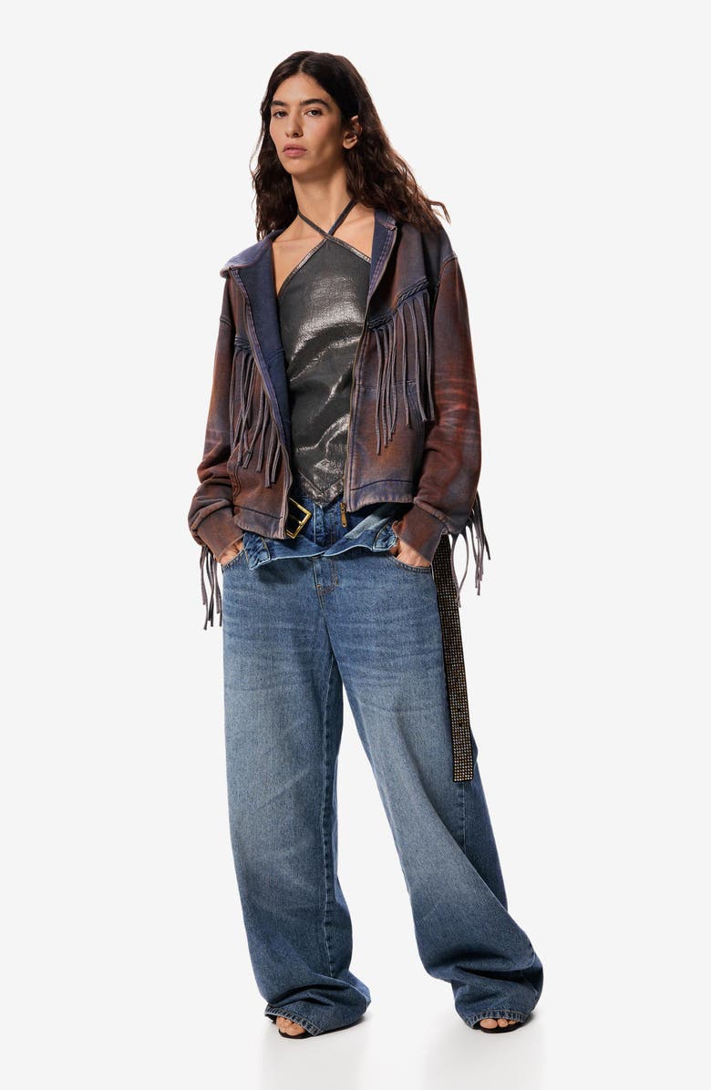 Desigual x Masha Popova Hooded Denim Jacket, Alternate, color, Navy Blue