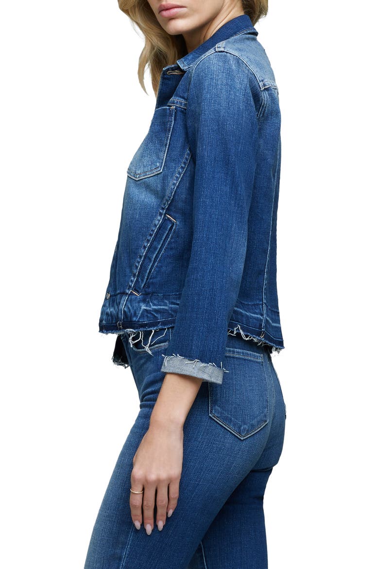Tatiana Release Hem Trucker Jacket, Alternate, color, TALLEDEGA
