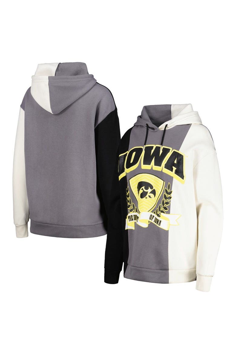 Women's Gameday Couture Black Iowa Hawkeyes Hall of Fame Colorblock Pullover Hoodie, Main, color, Black