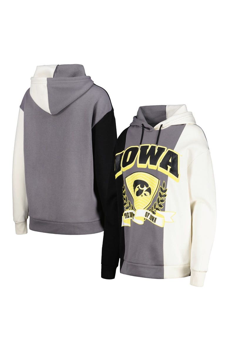 GAMEDAY COUTURE Women's Gameday Couture Black Iowa Hawkeyes Hall of Fame Colorblock Pullover Hoodie, Main, color, Black