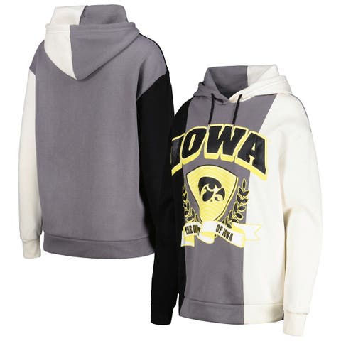 Women's Gameday Couture Black Iowa Hawkeyes Hall of Fame Colorblock Pullover Hoodie