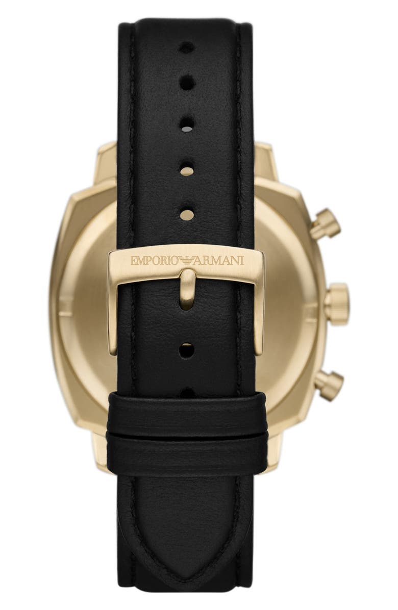 Emporio Armani Chronograph Leather Strap Watch, 40mm, Alternate, color, 