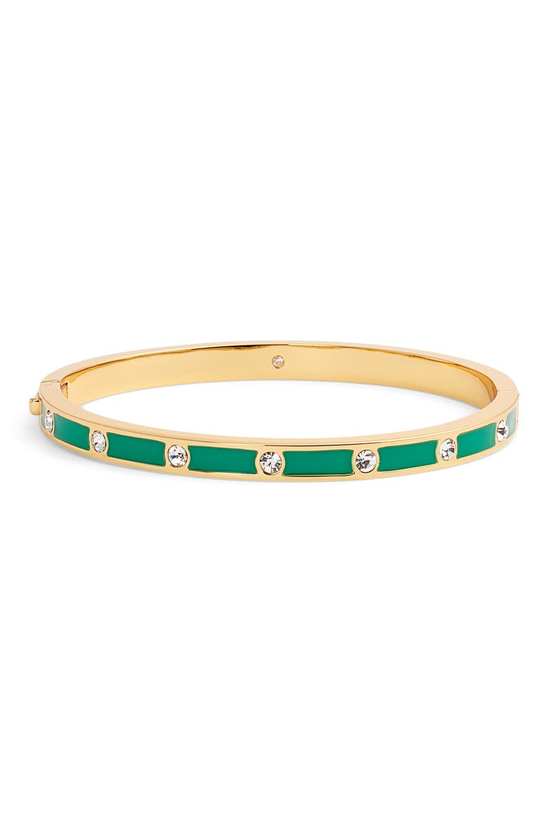 crystal & enamel hinge bangle, Alternate, color, GREEN
