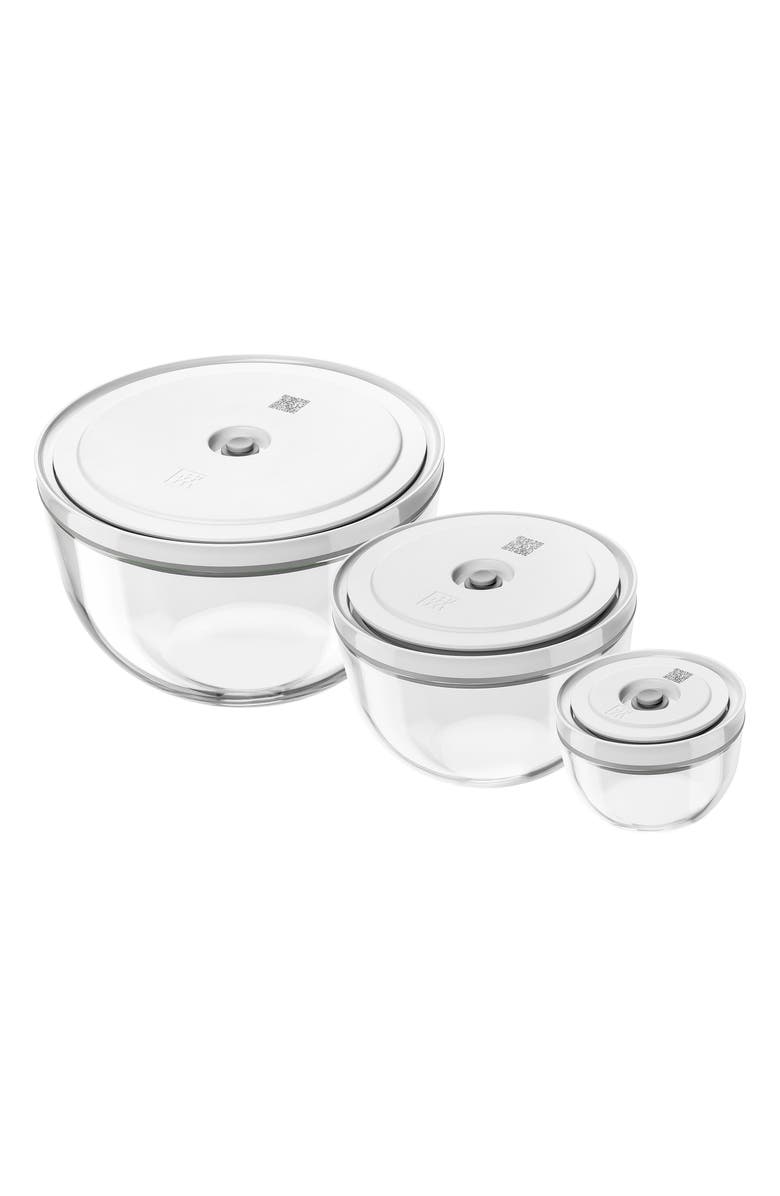 ZWILLING Fresh & Save 3-Piece Glass Bowl & Lid Set, Main, color, Clear