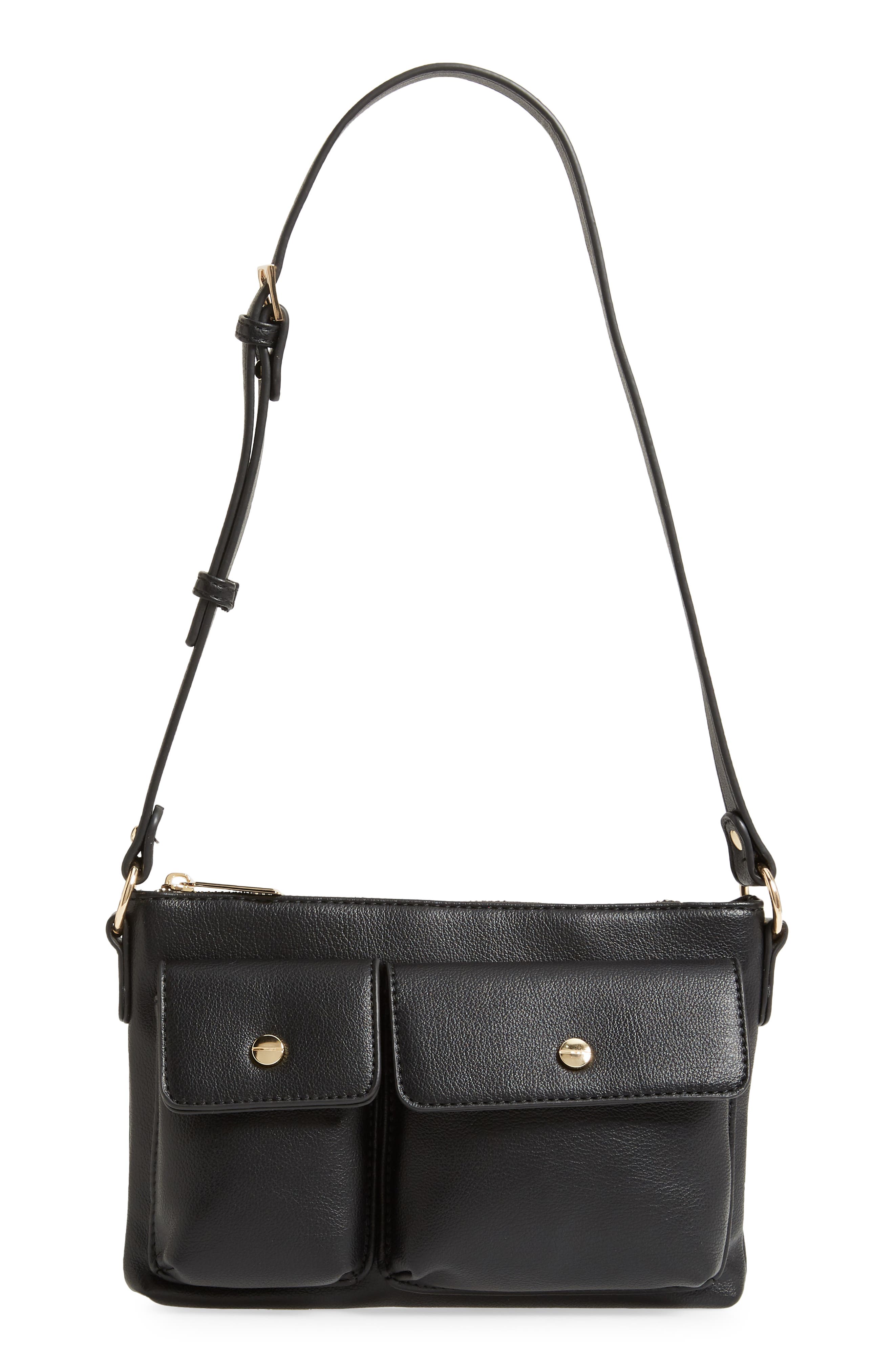Mali + Lili Miya Double Pocket Vegan Leather Convertible Shoulder Bag, Main, color, 