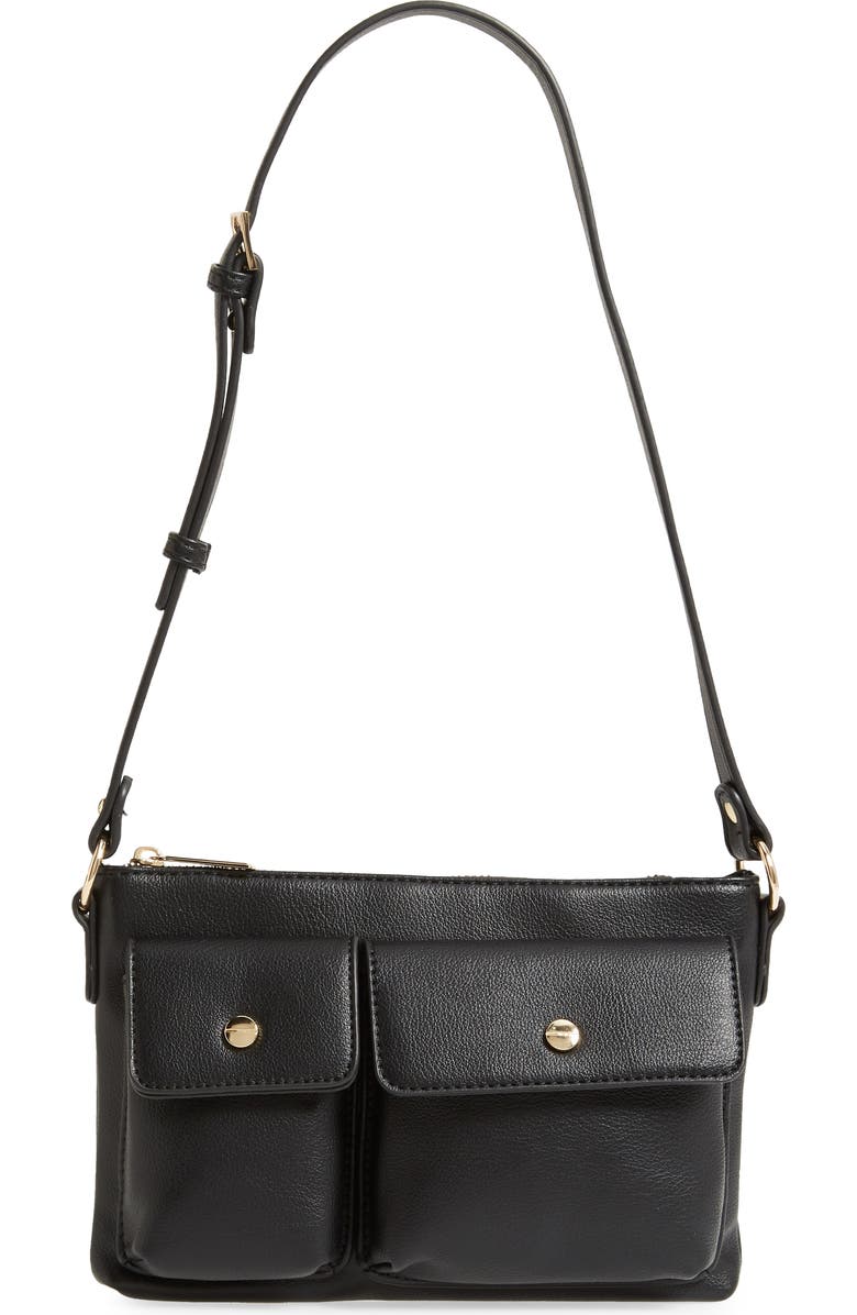 Mali + Lili Miya Double Pocket Vegan Leather Convertible Shoulder Bag, Main, color,