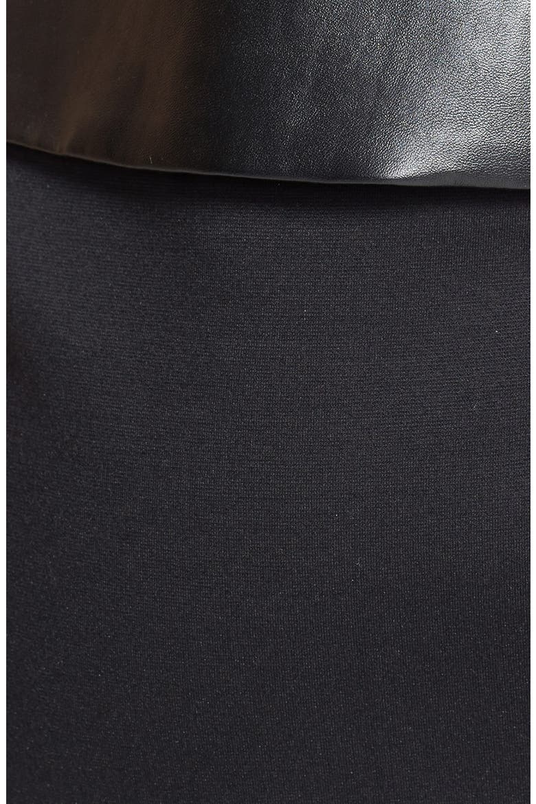 Cutout Faux Leather Peplum & Ponte Sheath Dress, Alternate, color, BLACK