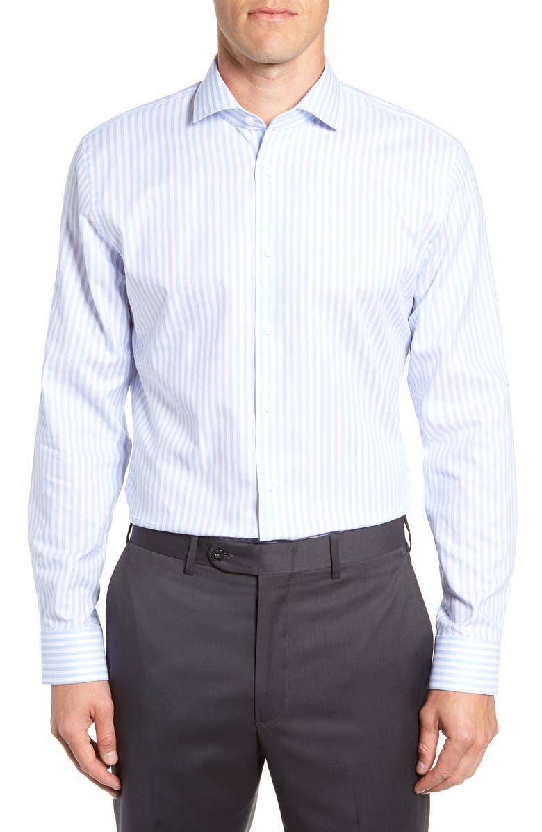 1901 Trim Fit Stripe Dress Shirt, Main, color, 