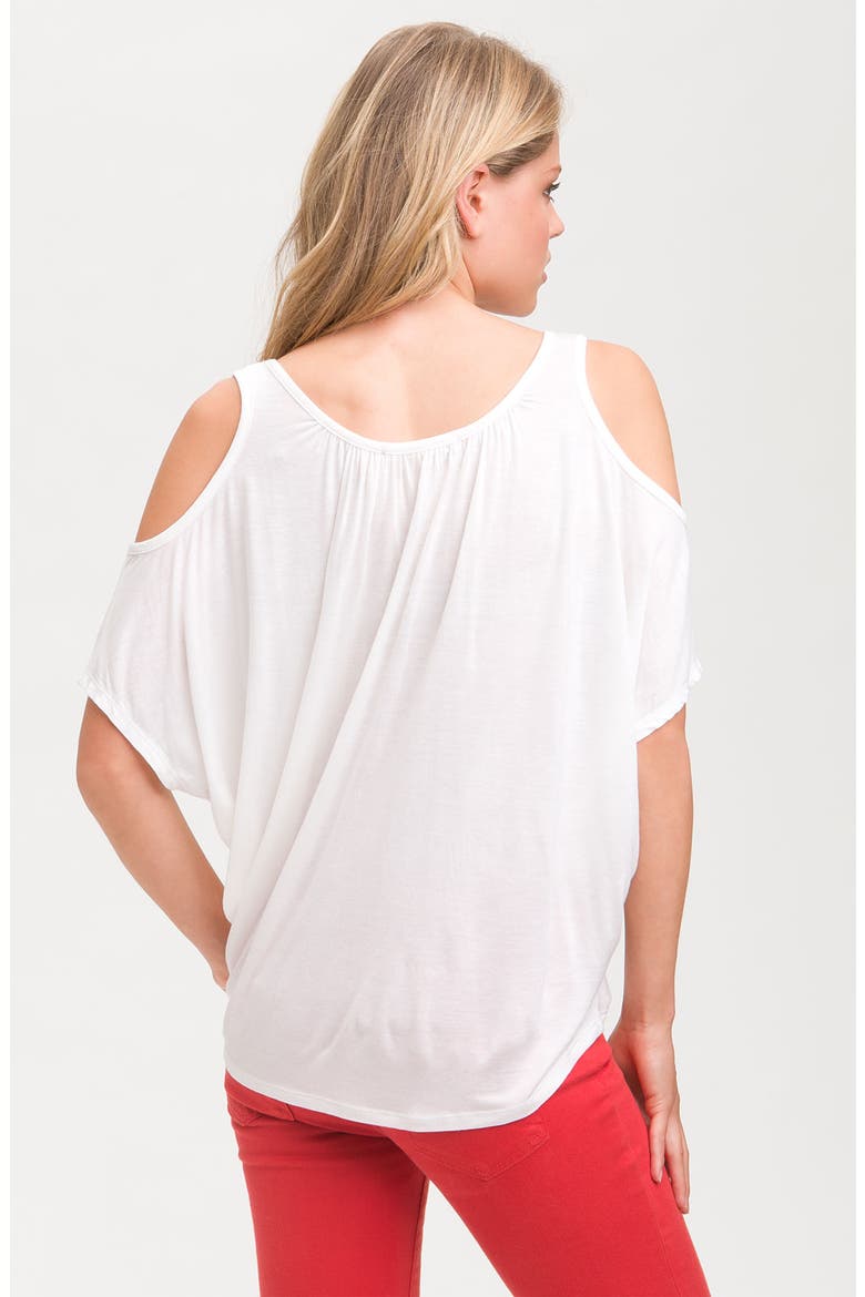 Slouchy Cutout Shoulder Top, Alternate, color, PORCELAIN
