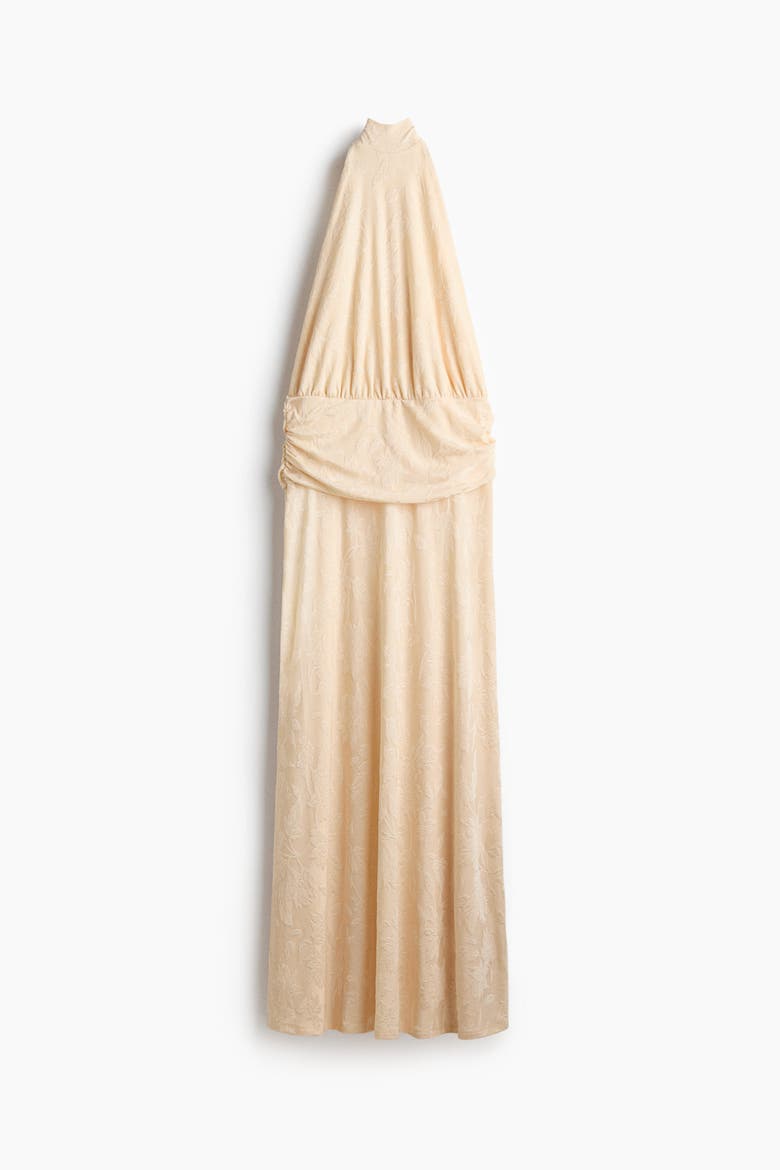 Halterneck Maxi Dress, Alternate, color, Pale yellow