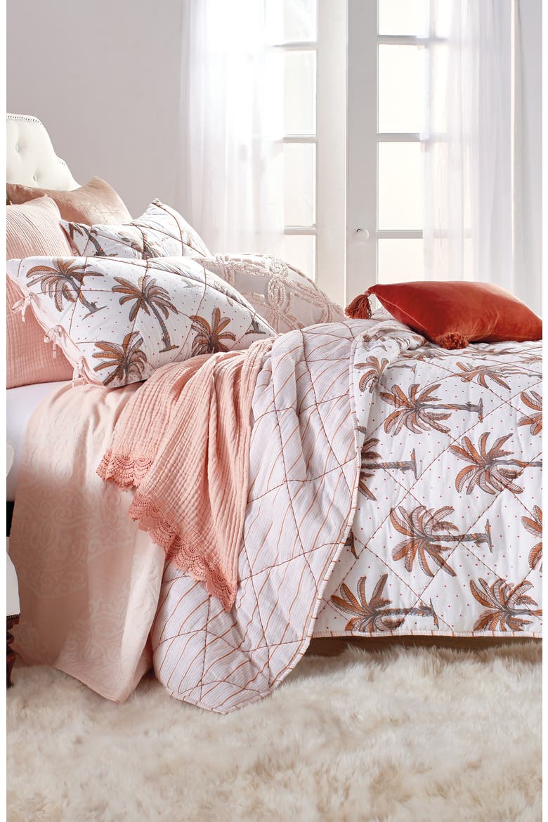 Palm Tree Sham, Alternate, color, BLUSH