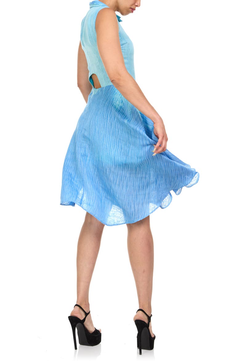 DOUBLE COLLAR OMBRE DRESS, Alternate, color, BLUE