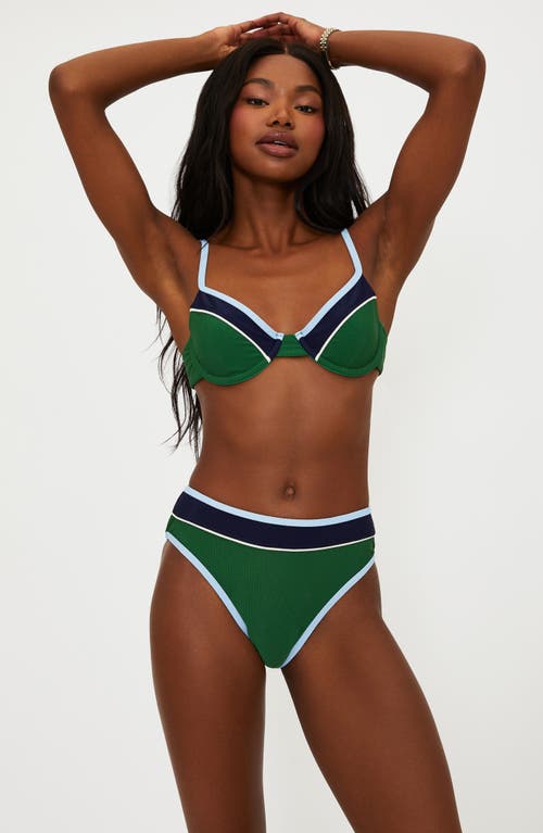 Beach Riot Delia Colorblock Bikini Bottoms In Green