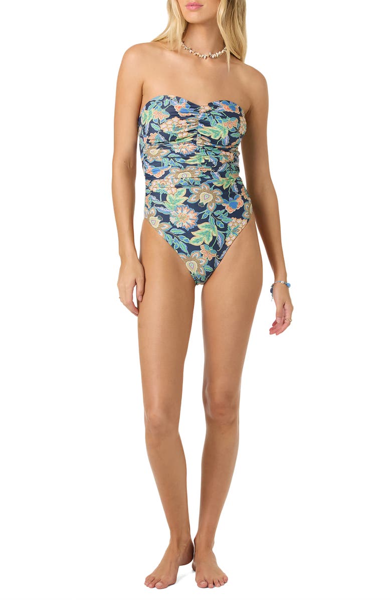 O'Neill Mermaid Floral Ubud One-Piece Swimsuit, Alternate, color, Navy